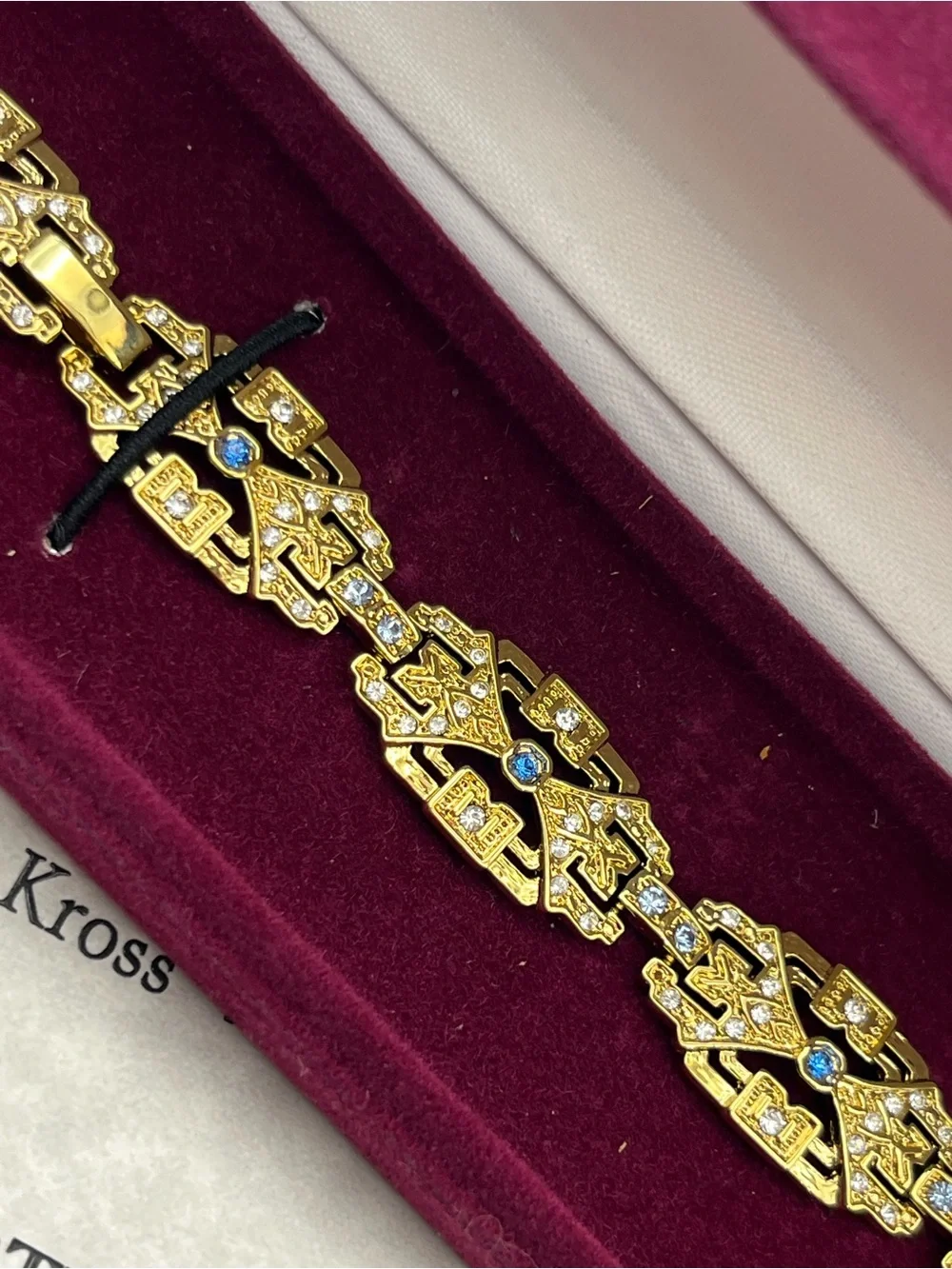 Camrose & Kross JBK gold plated art deco style link bracelet gold tone Kennedy